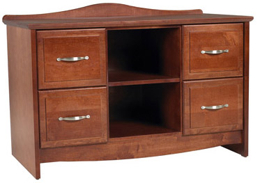 Madison Media Cabinet w\/4 Drawers & 2 Open Compartments, 60"W